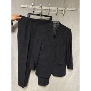 Tom James Suit Men 40R Blue‎ Corporate Image Wool 34 X 28.5 Pants Bespoke Luxury